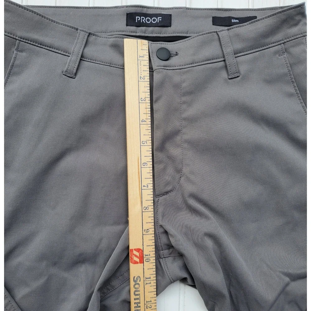 Proof Nomad Pants Mens 30x32 Slim Fit Charcoal Grey Technical Chino Trousers - Picture 3 of 7